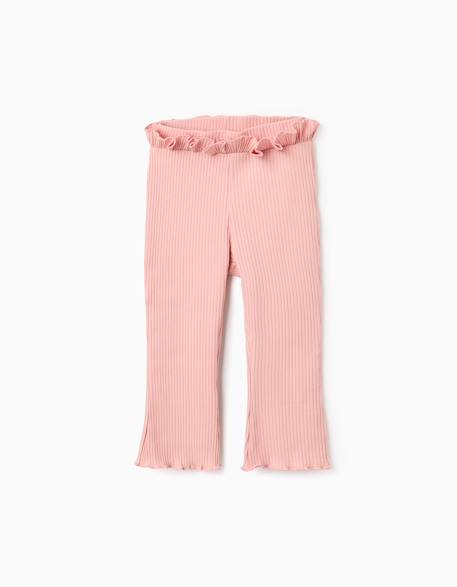 Pantalon côtelé avec volants flare Rose 1 - vertbaudet enfant 