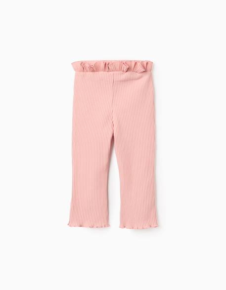 Pantalon côtelé avec volants flare Rose 2 - vertbaudet enfant 