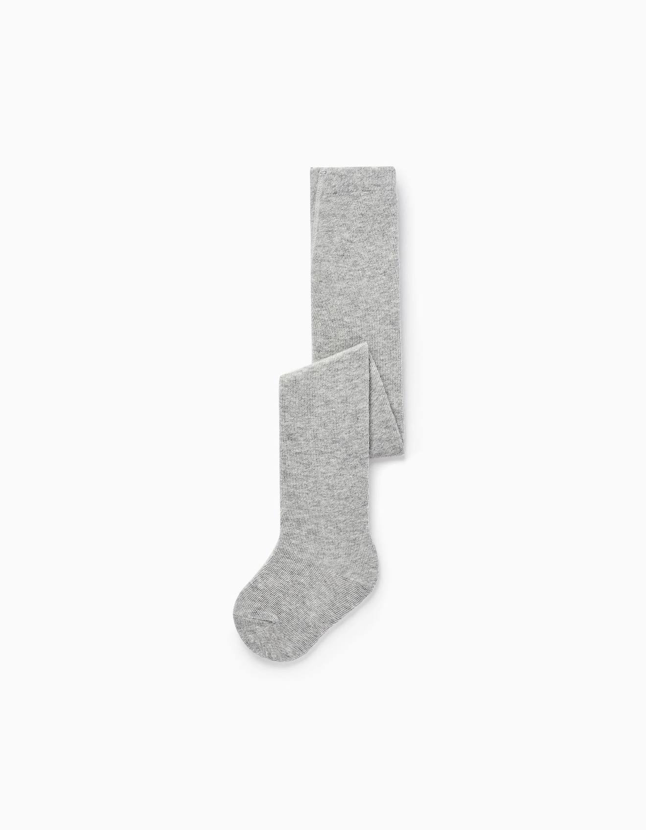 Collant En Coton Extensible Gris Clair