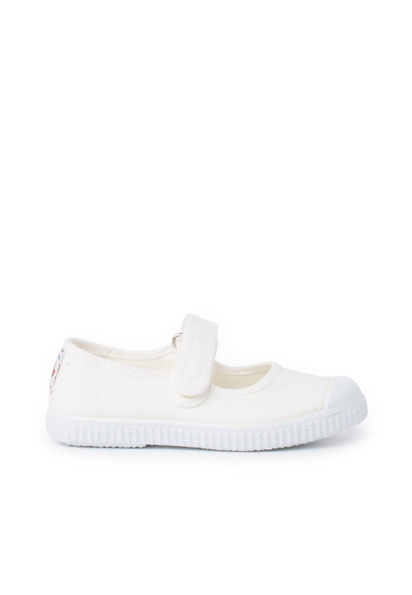 Chaussures Babies Bout En Caoutchouc À Fermeture Scratch Blanc