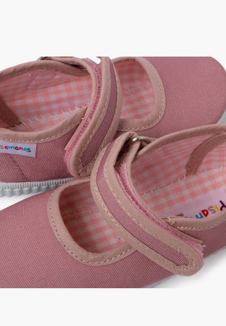 Chaussures babies fille à scratch style basket Blanc+Bleu denim+Bleu marine+Corail+Écru+Fucsia+Gris+Jaune+Rose+Rose pâle+Rouge 57 - vertbaudet enfant 