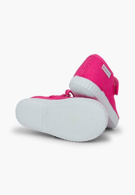 Chaussures babies fille à scratch style basket Blanc+Bleu denim+Bleu marine+Corail+Écru+Fucsia+Gris+Jaune+Rose+Rose pâle+Rouge 32 - vertbaudet enfant 