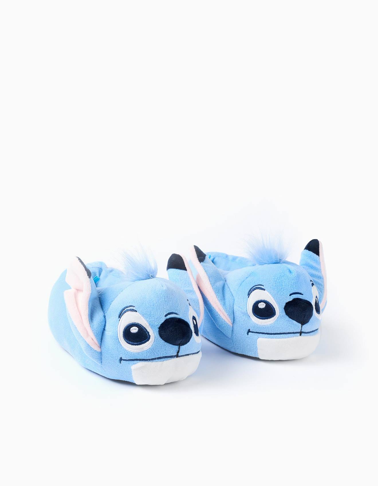 Chaussons En Peluche Avec Oreilles Stitch En 3d Bleu Clair Chaussons En Peluche Avec Oreilles Stitch En 3d Bleu Clair