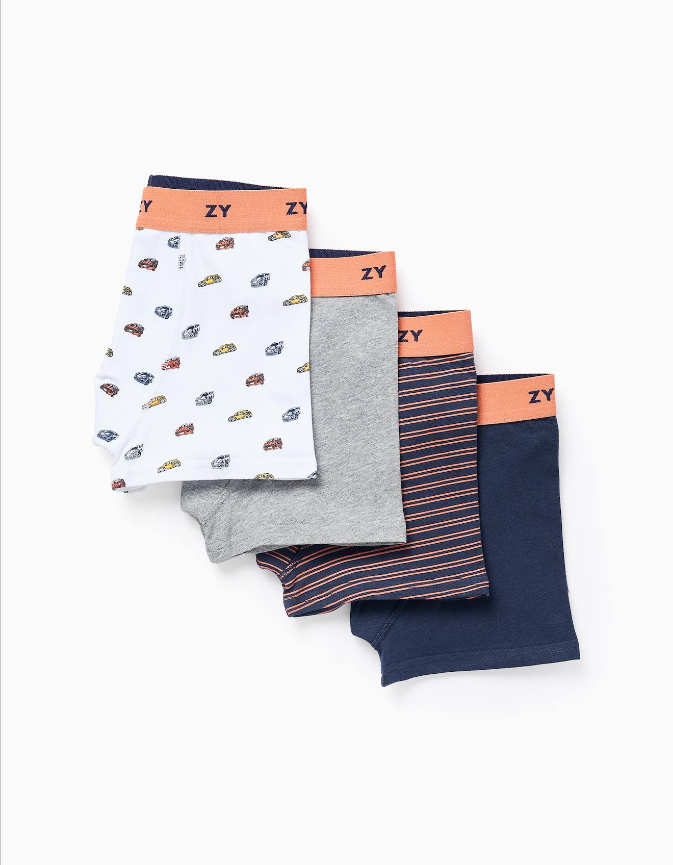 Lot De 4 Boxers Cars & Stripes Multicolore