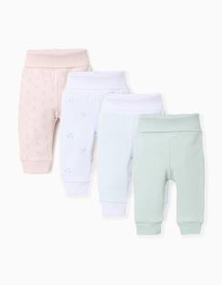 Lot de 4 pantalons extra confortables flowers  - vertbaudet enfant