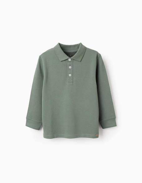 Polo à manches longues en coton  - vertbaudet enfant