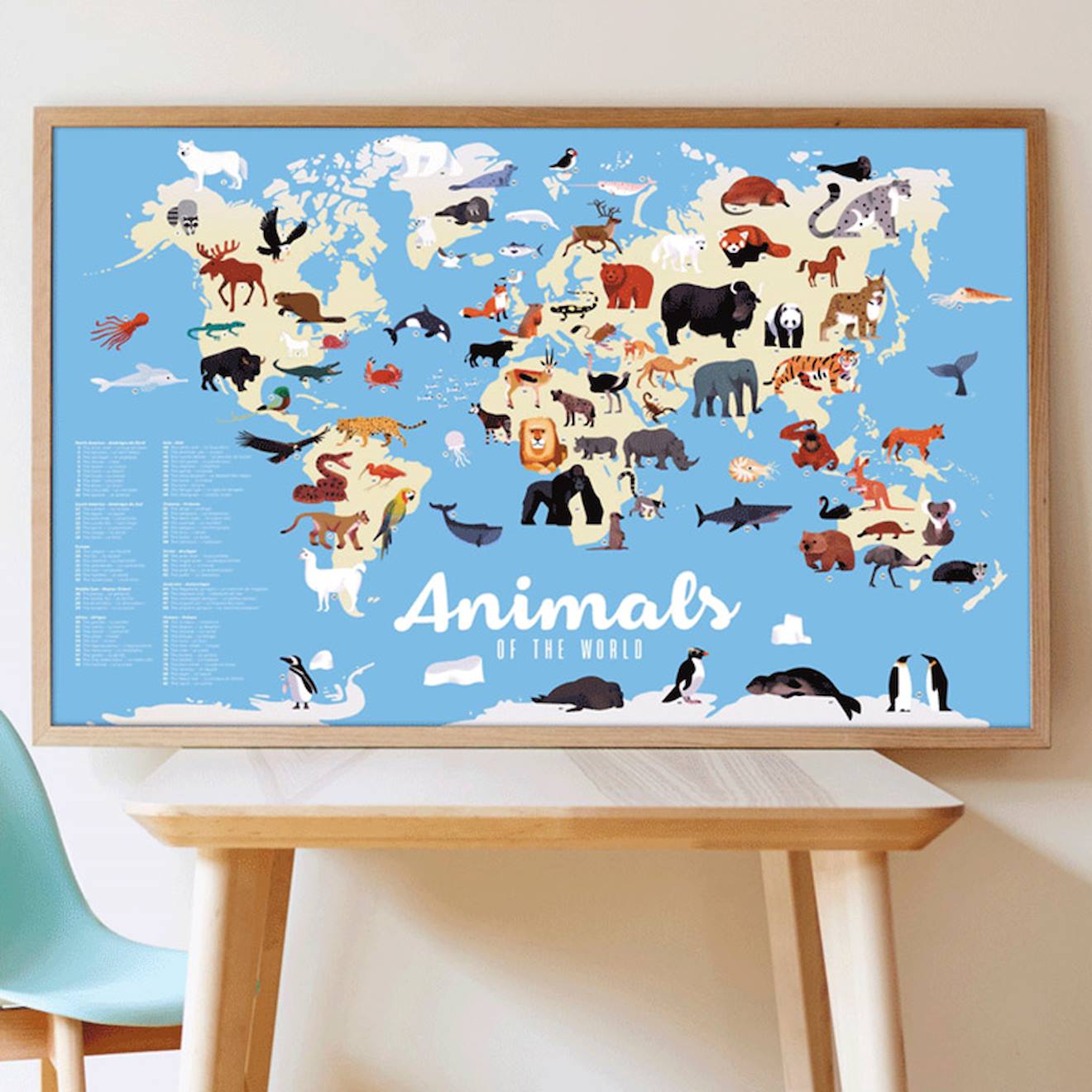 Poster Géant 67 Stickers Animaux Du Monde Multi-coloured (Poppik) - Image 1