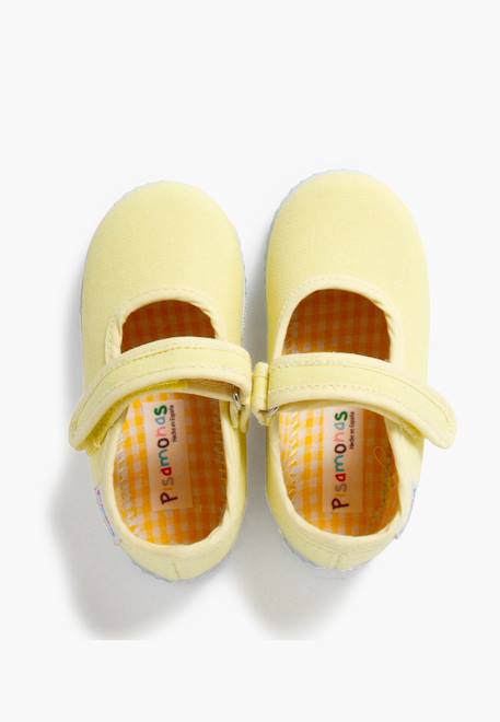 Chaussures babies fille à scratch style basket Blanc+Bleu denim+Bleu marine+Corail+Écru+Fucsia+Gris+Jaune+Rose+Rose pâle+Rouge 45 - vertbaudet enfant 
