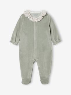 Pyjama bébé fille velours collerette imprimée  - vertbaudet enfant