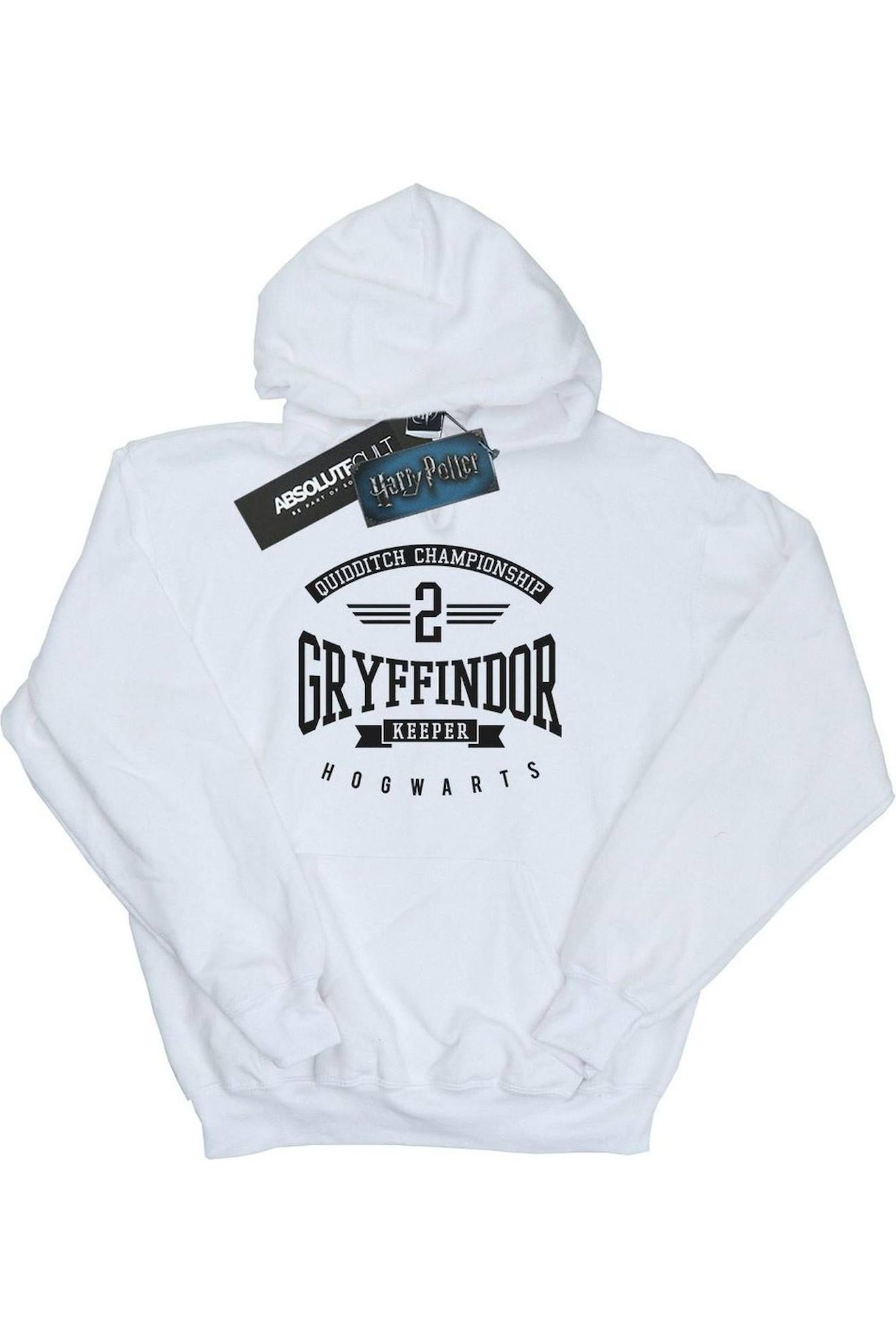 Sweat À Capuche En Coton Peigné De Qualité Supérieure Harry Potter Gryffindor Keeper Blanc