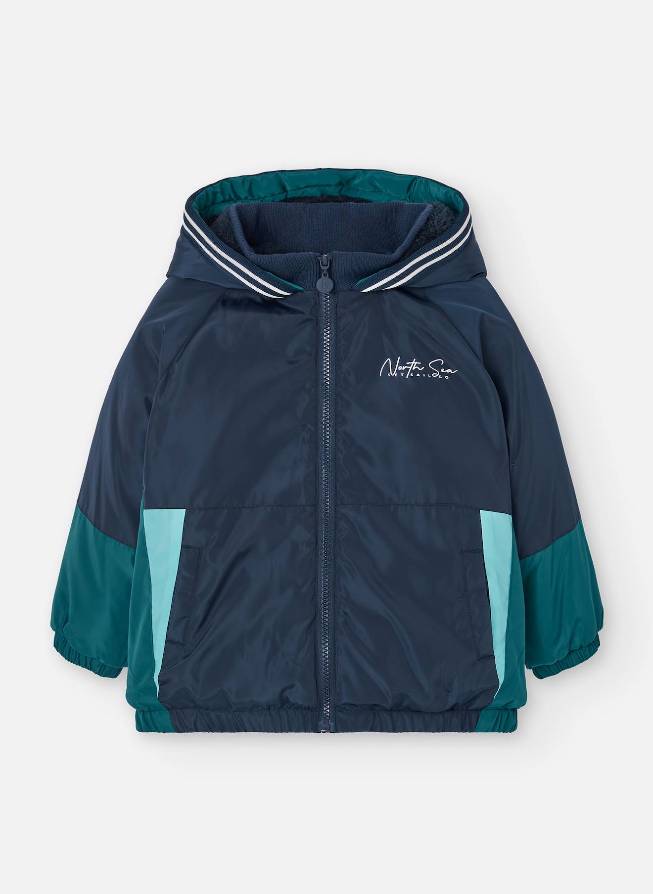 Parka Garçon En Maille Bleu