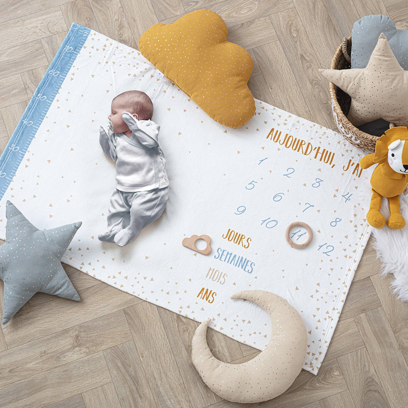 Couverture Étape Bébé - Étoiles Rose