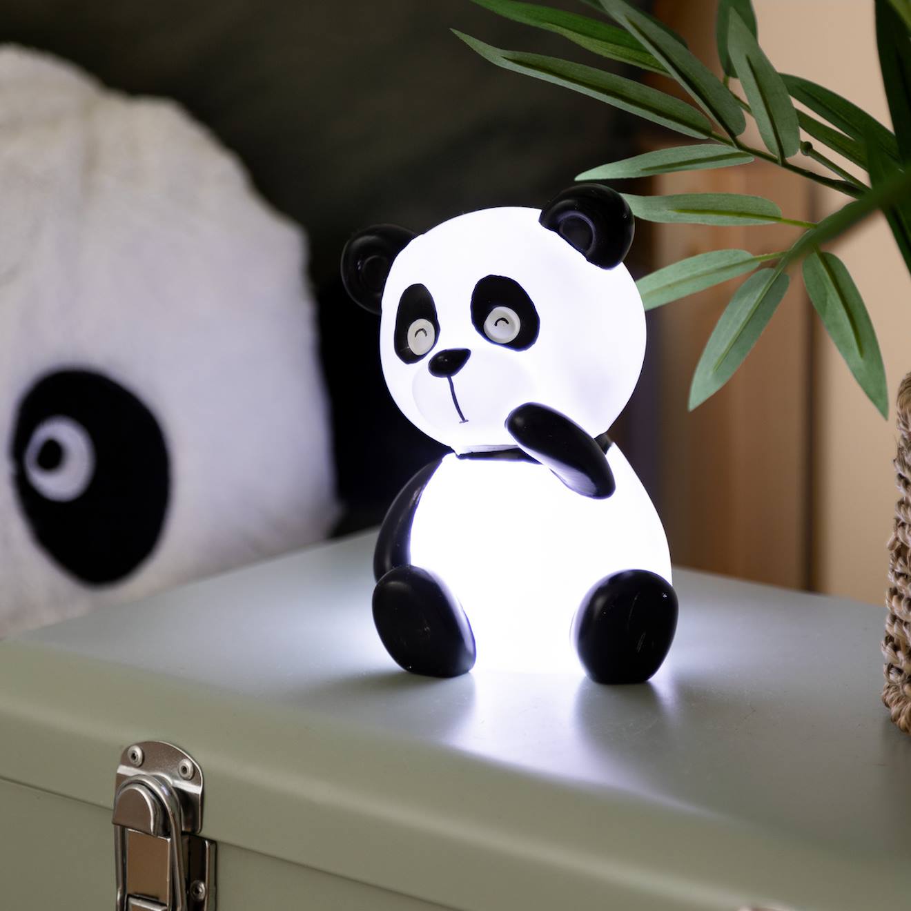 Veilleuse À Pile Panda H.14cm Blanc