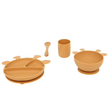 Atmosphera For Kids - Set Repas Vaisselle 4 Pièces Enfant Ocre