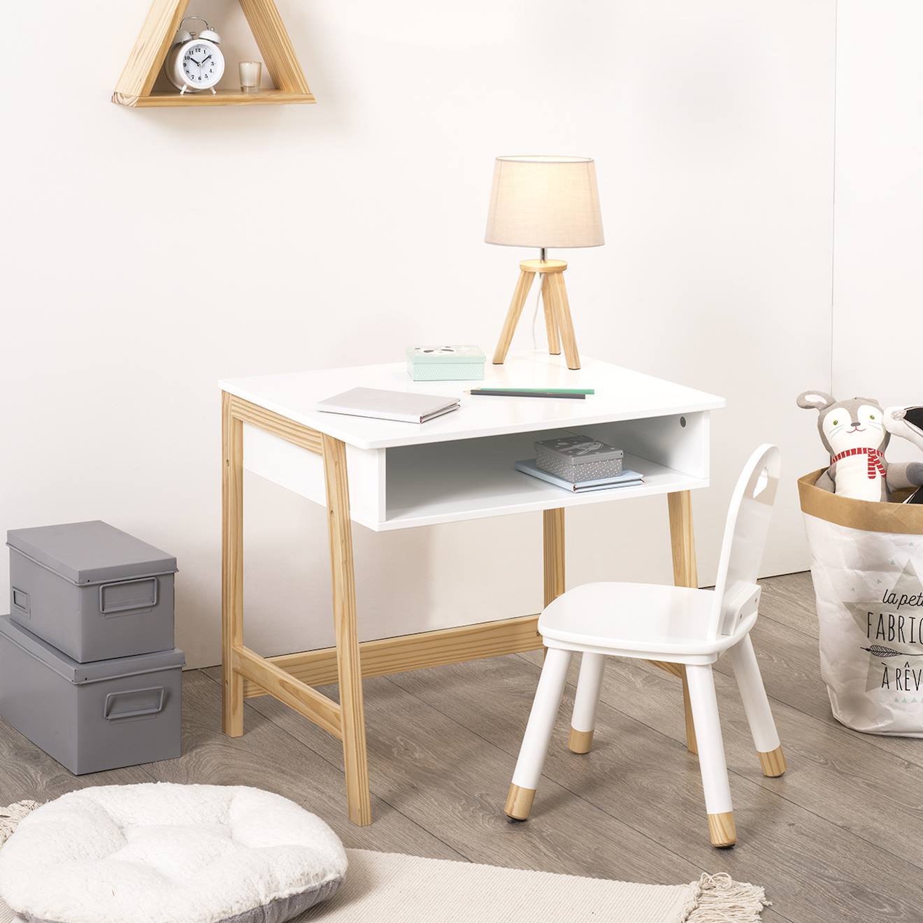 Bureau Enfant 1 Casier - Isia Blanc