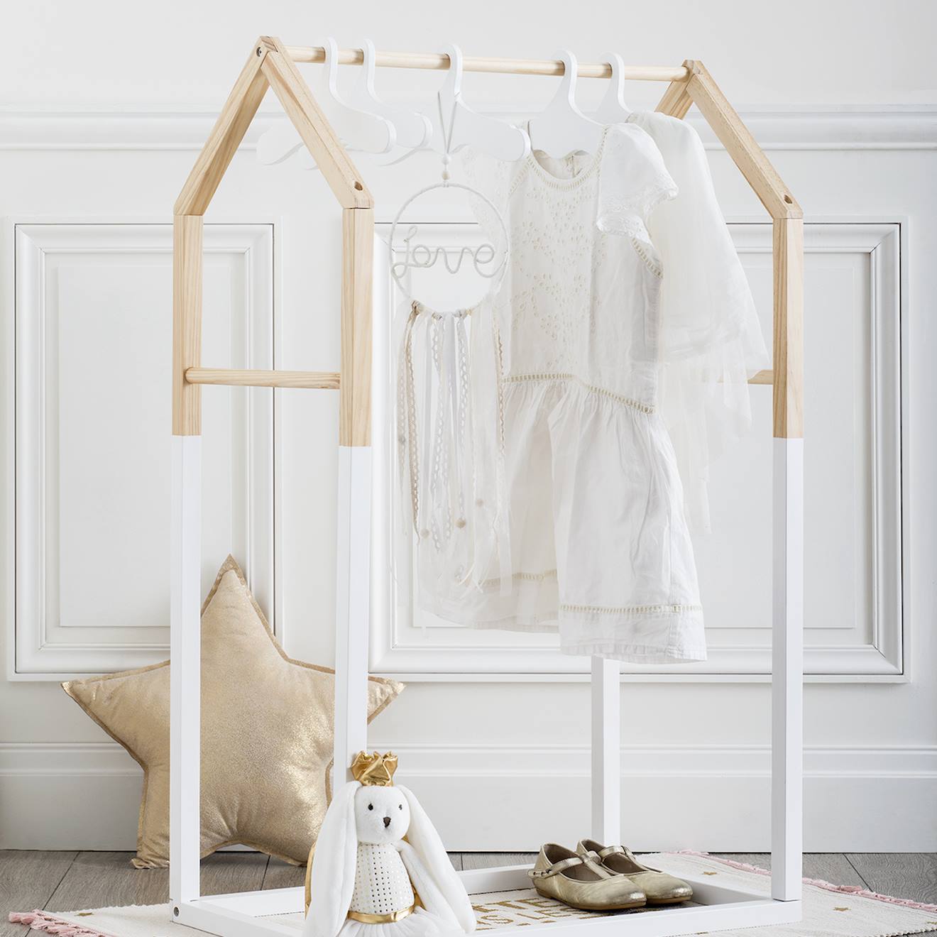 Portant À Vêtements Enfant - Maison Multicolore