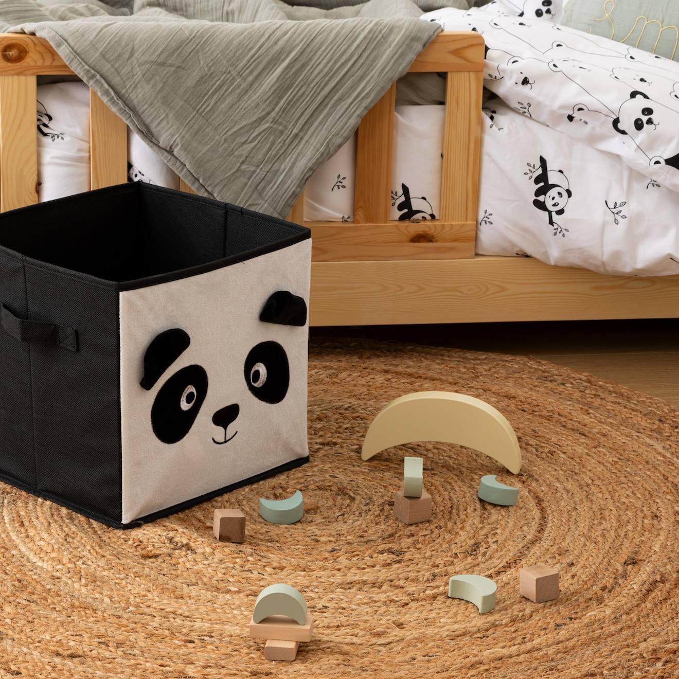 Panier De Rangement Pliable Lion - Joey Noir Et Blanc