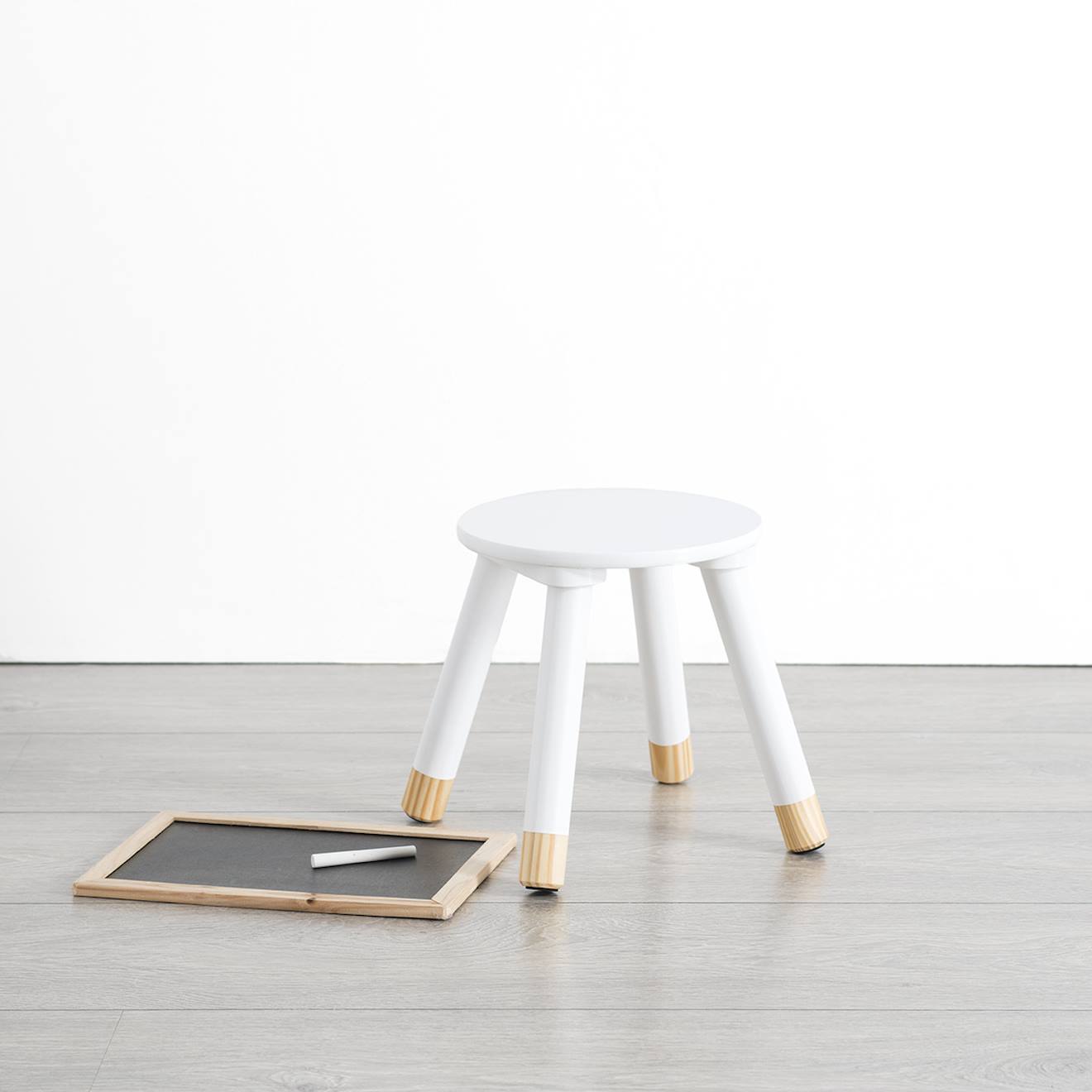 Tabouret Enfant En Bois - Douceur Blanc