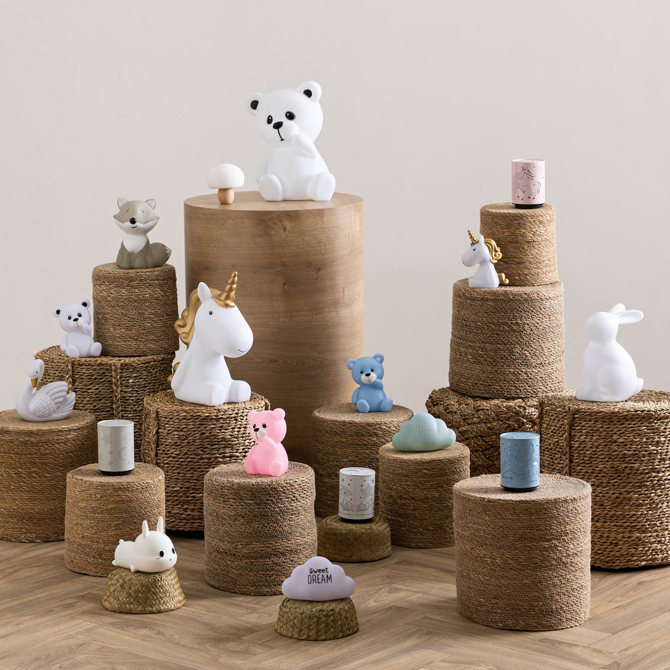 Veilleuse Enfant - Led Push Blanc Lune