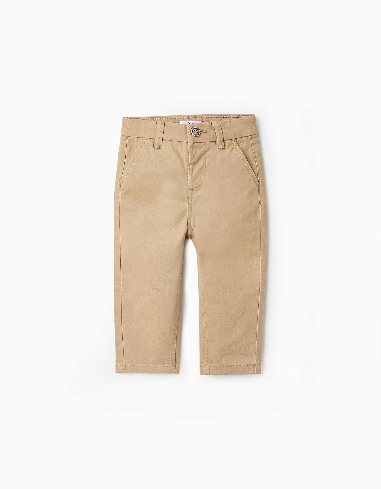 Pantalon Chino En Sergé Beige Clair