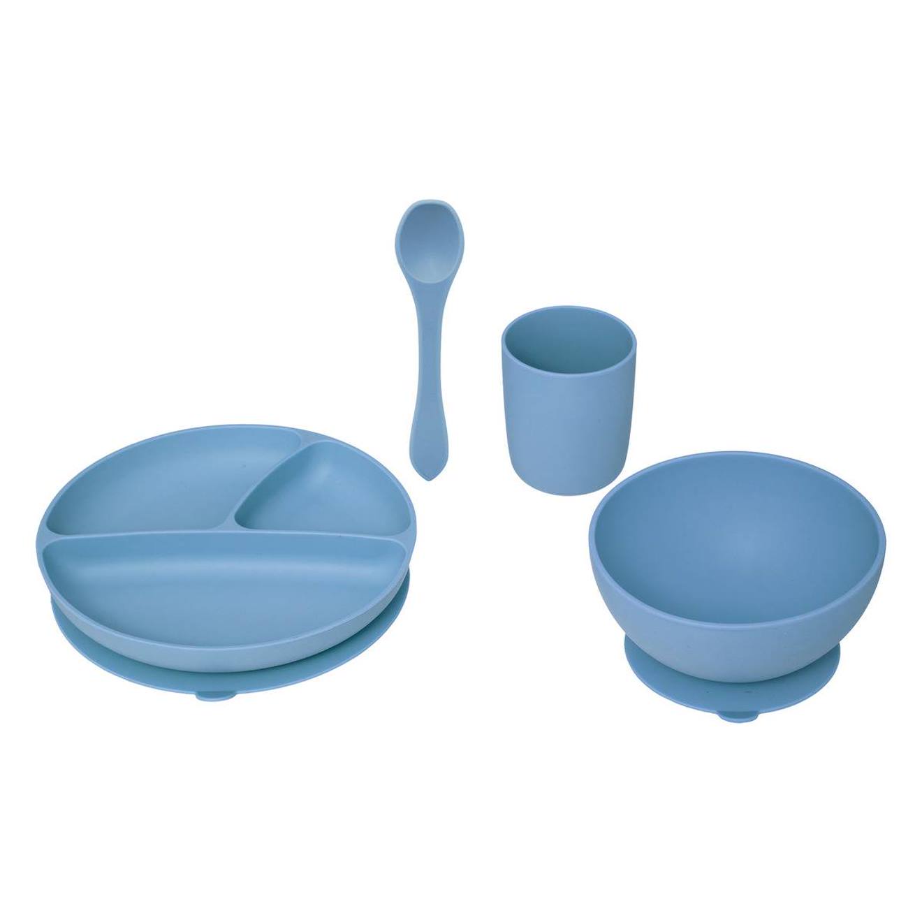 Set Repas Enfant Bleu 20x20cm Bleu