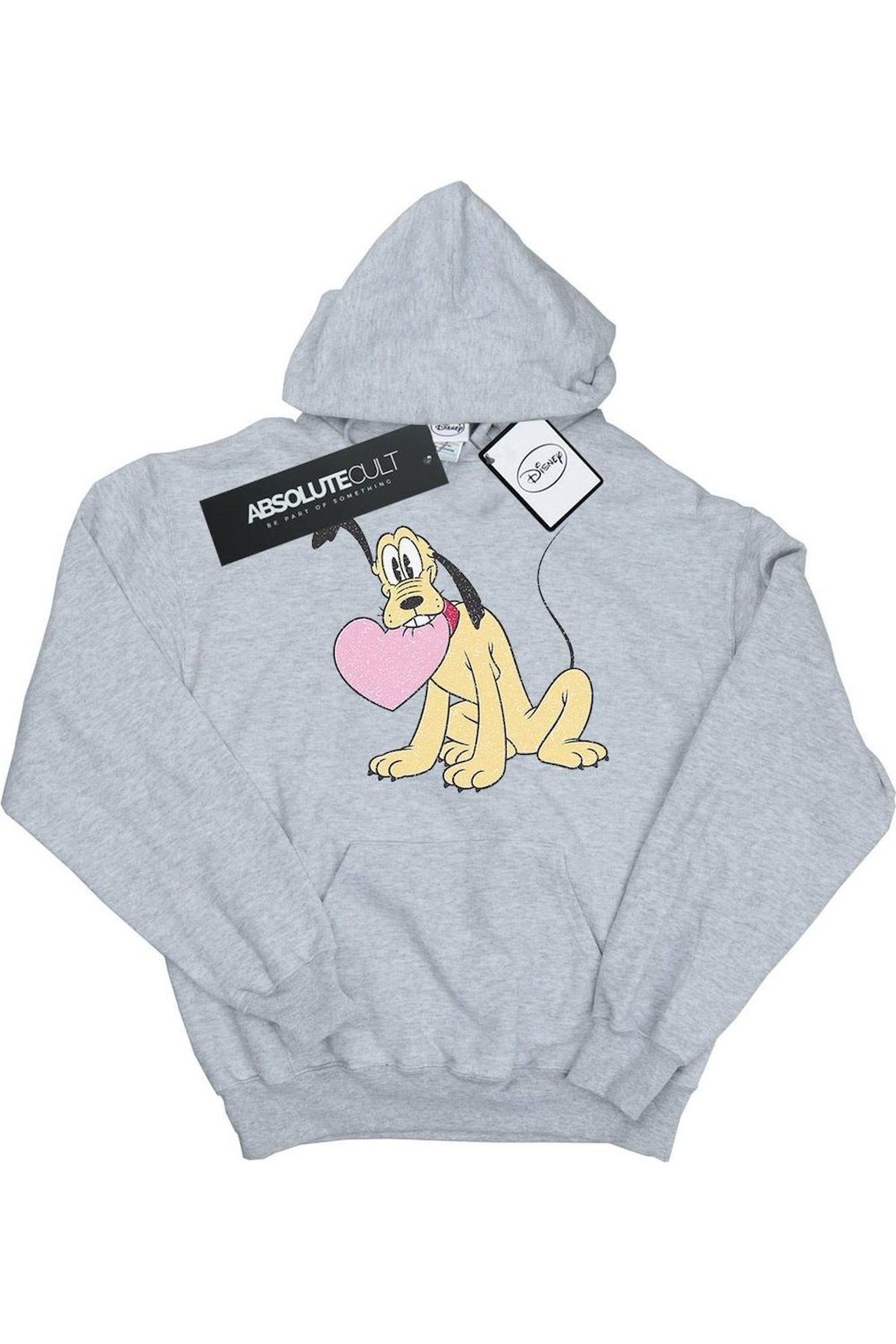 Sweat À Capuche Coton Disney Gris Chiné