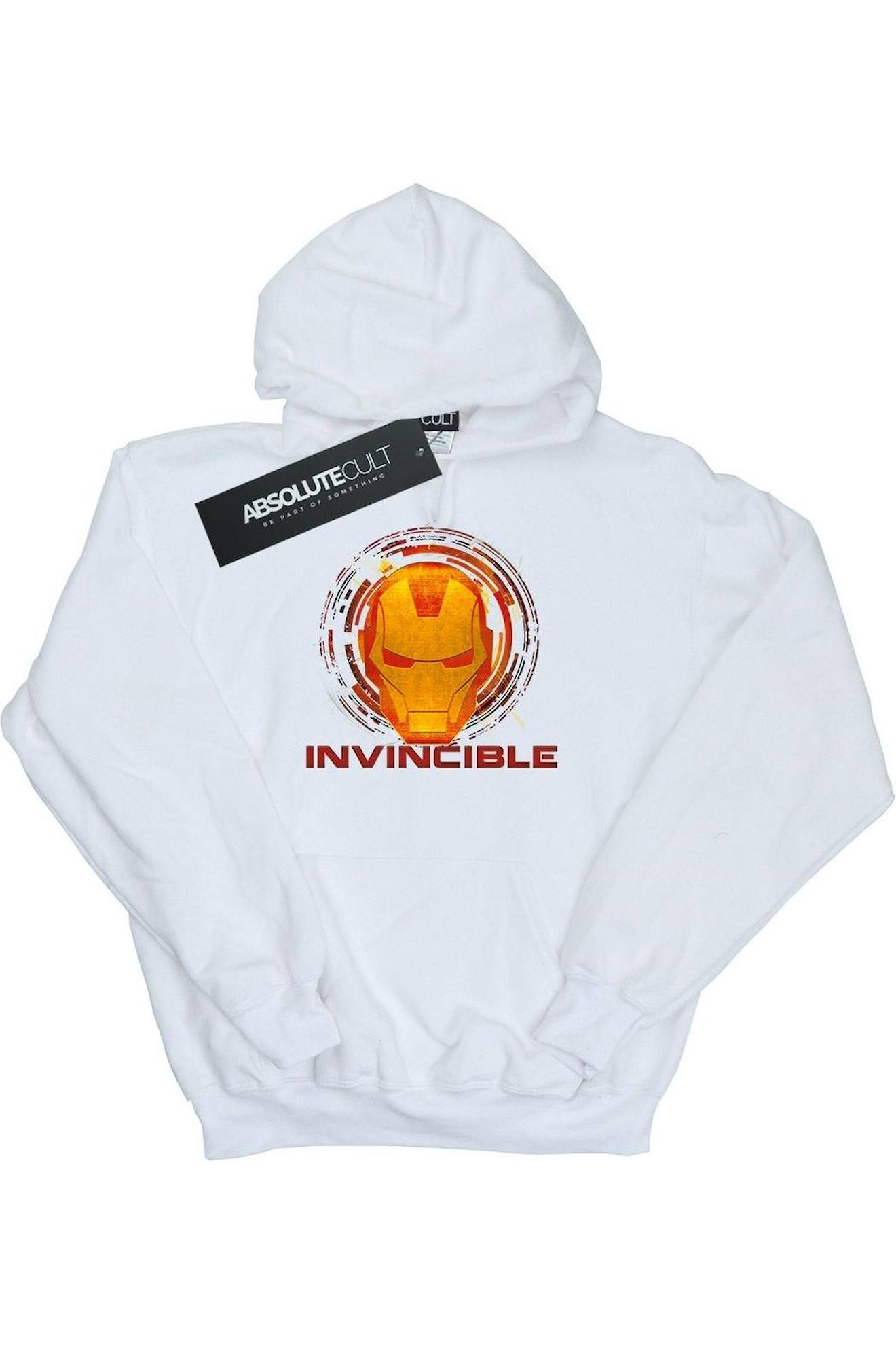 Sweat À Capuche Coton Avengers Invincible Blanc