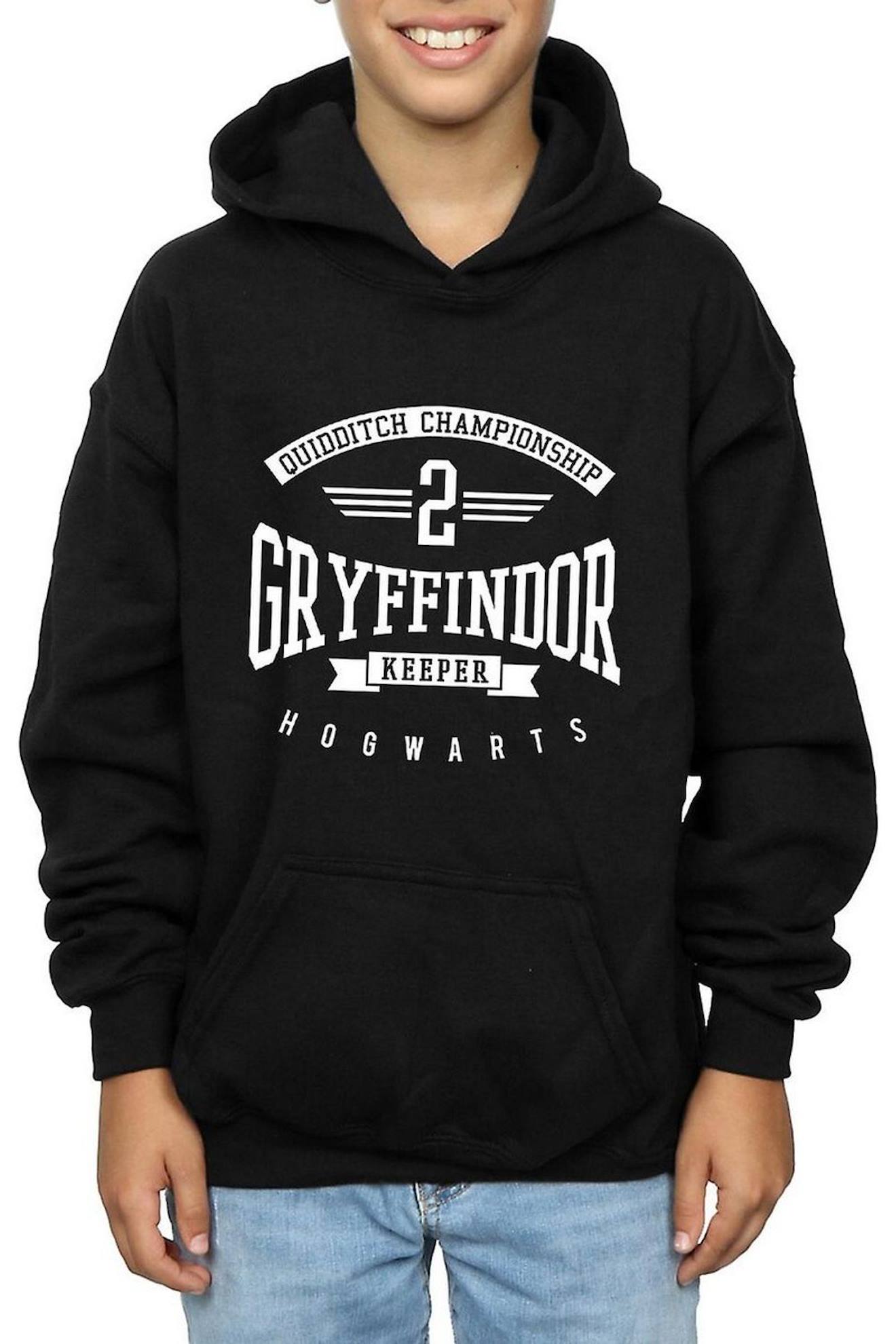 Sweat À Capuche En Coton Peigné De Qualité Supérieure Harry Potter Gryffindor Keeper Noir