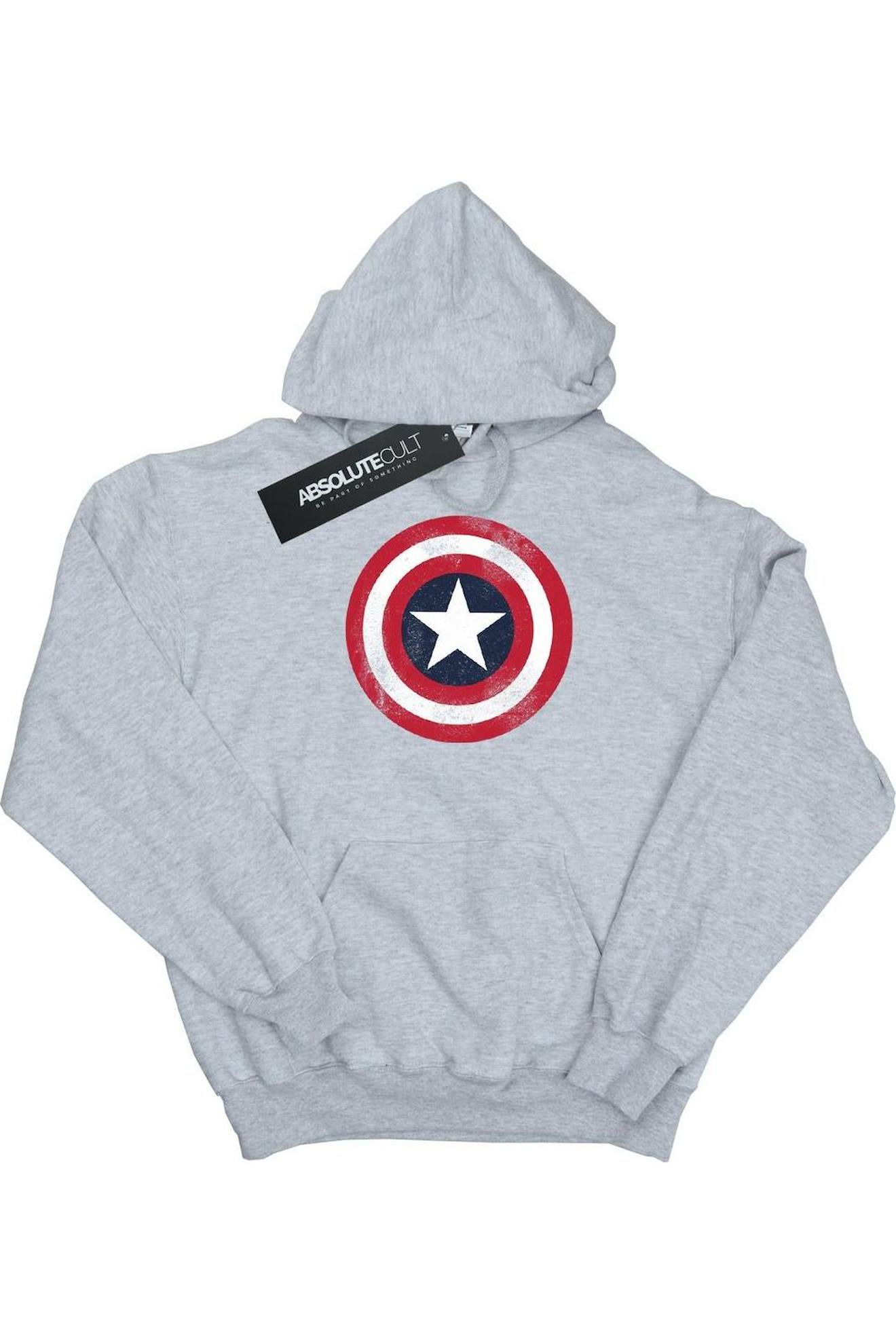 Sweat À Capuche Coton Marvel Gris Chiné
