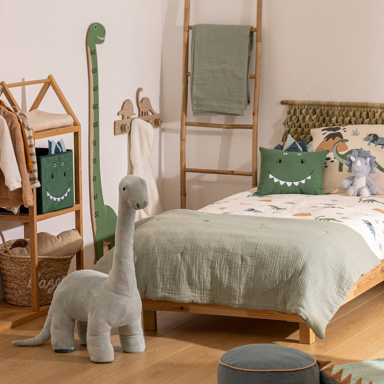 Panier De Rangement Pliable Dinosaure - Cori Vert Foncé