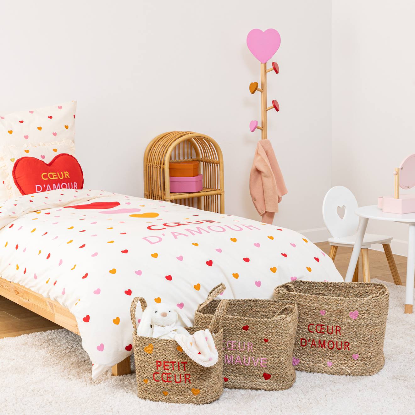 Porte-manteau Coeur 5 Patères - Solea Beige