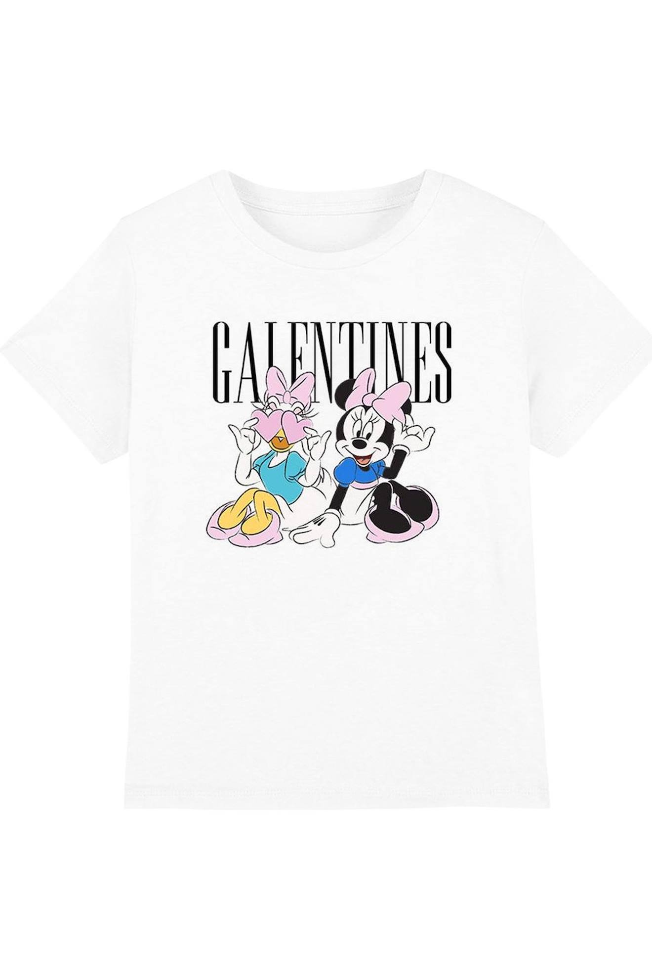 T-shirt Saint-valentin Motif Minnie Mouse Coton Disney Galentines Blanc
