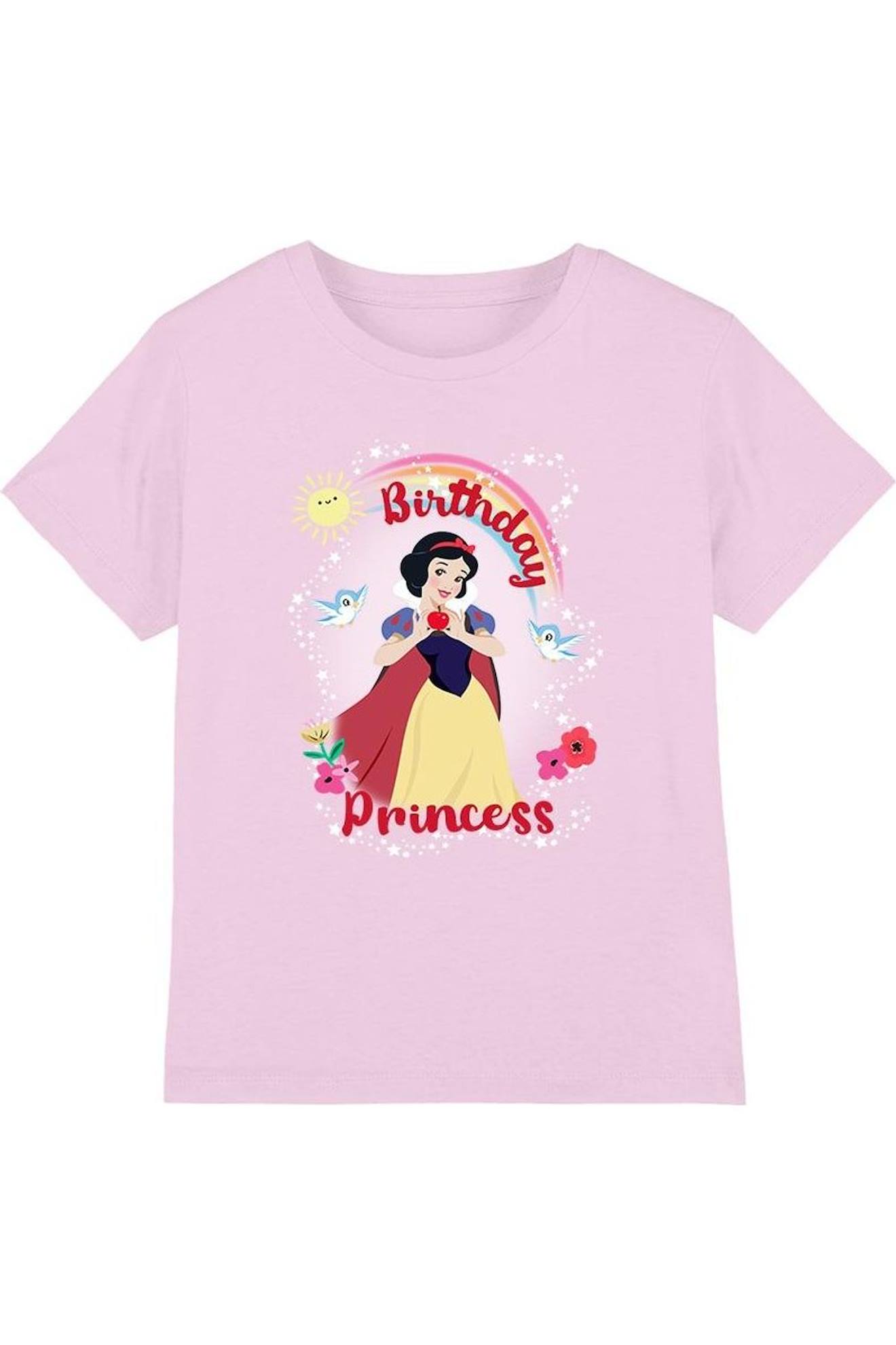 T-shirt Coton Blanche-neige Birthday Princess And Friends Rose