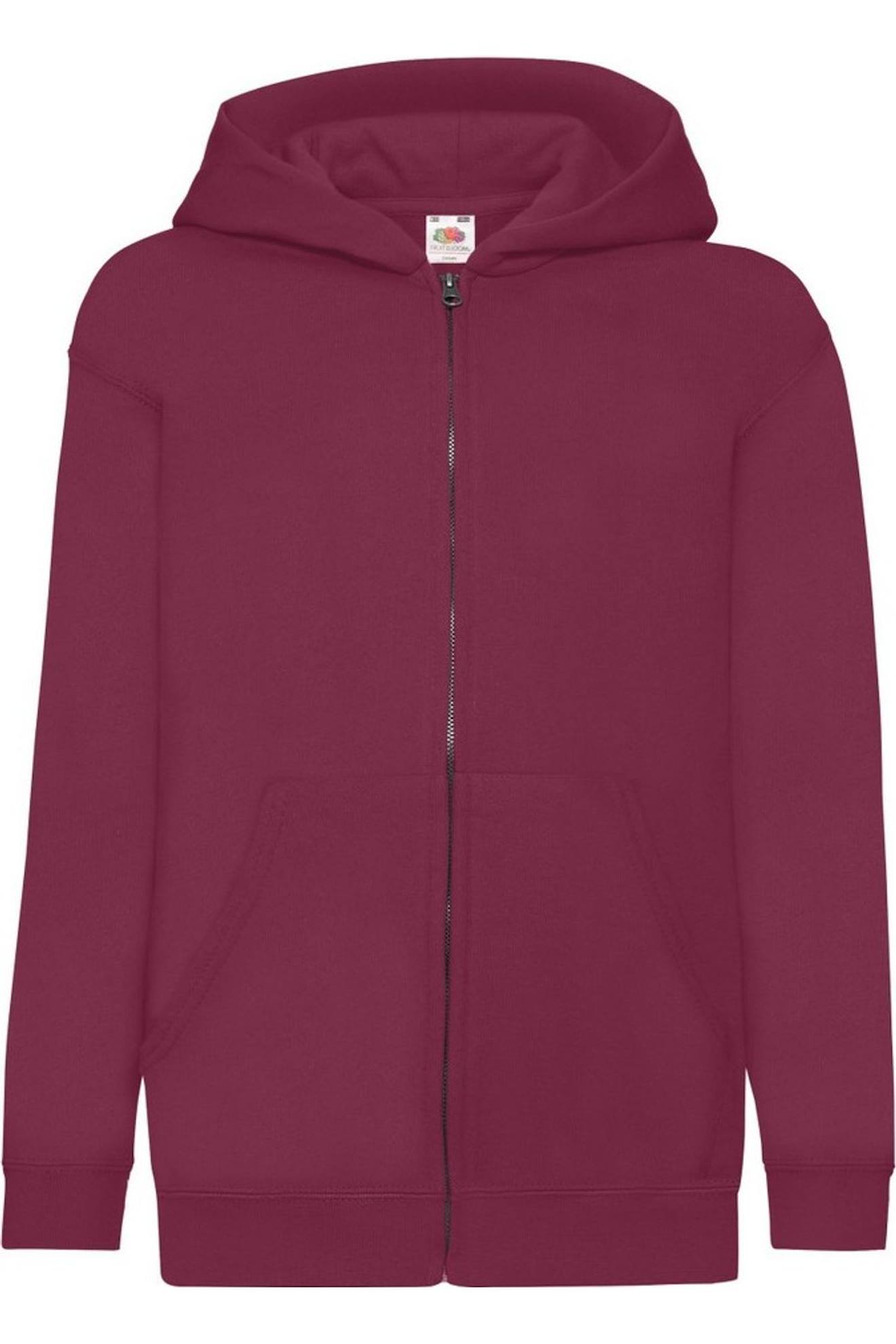 Sweat Zippé À Capuche Enfant Coton Classic Bordeaux