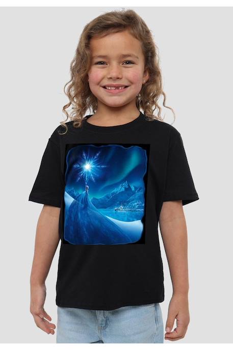 T-shirt elsa coton la reine des neiges magical light Noir 4 - vertbaudet enfant 