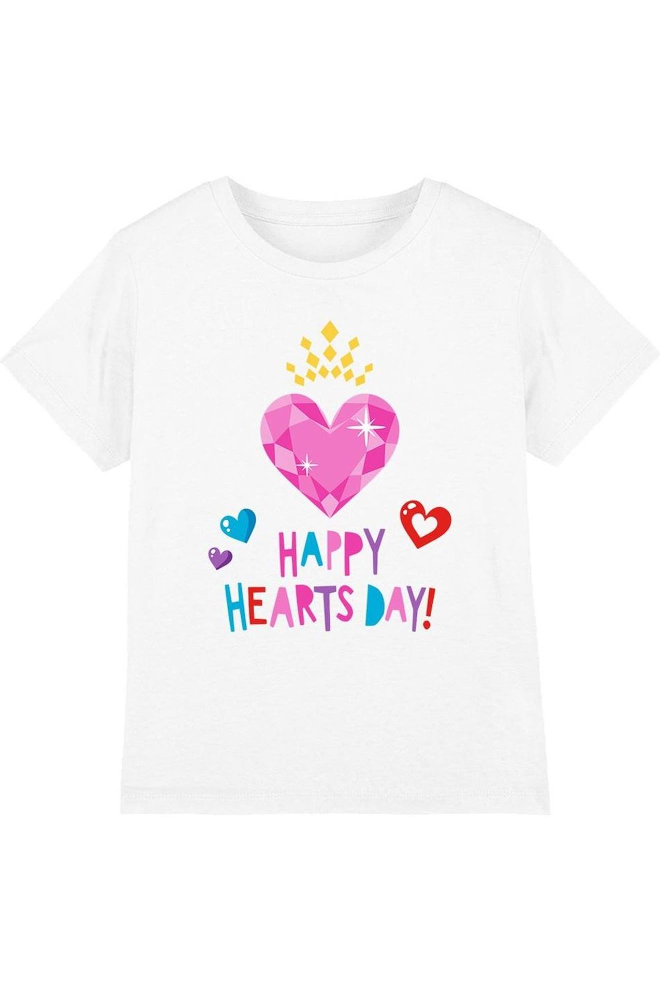 T-shirt Coton Disney Happy Hearts Day Blanc