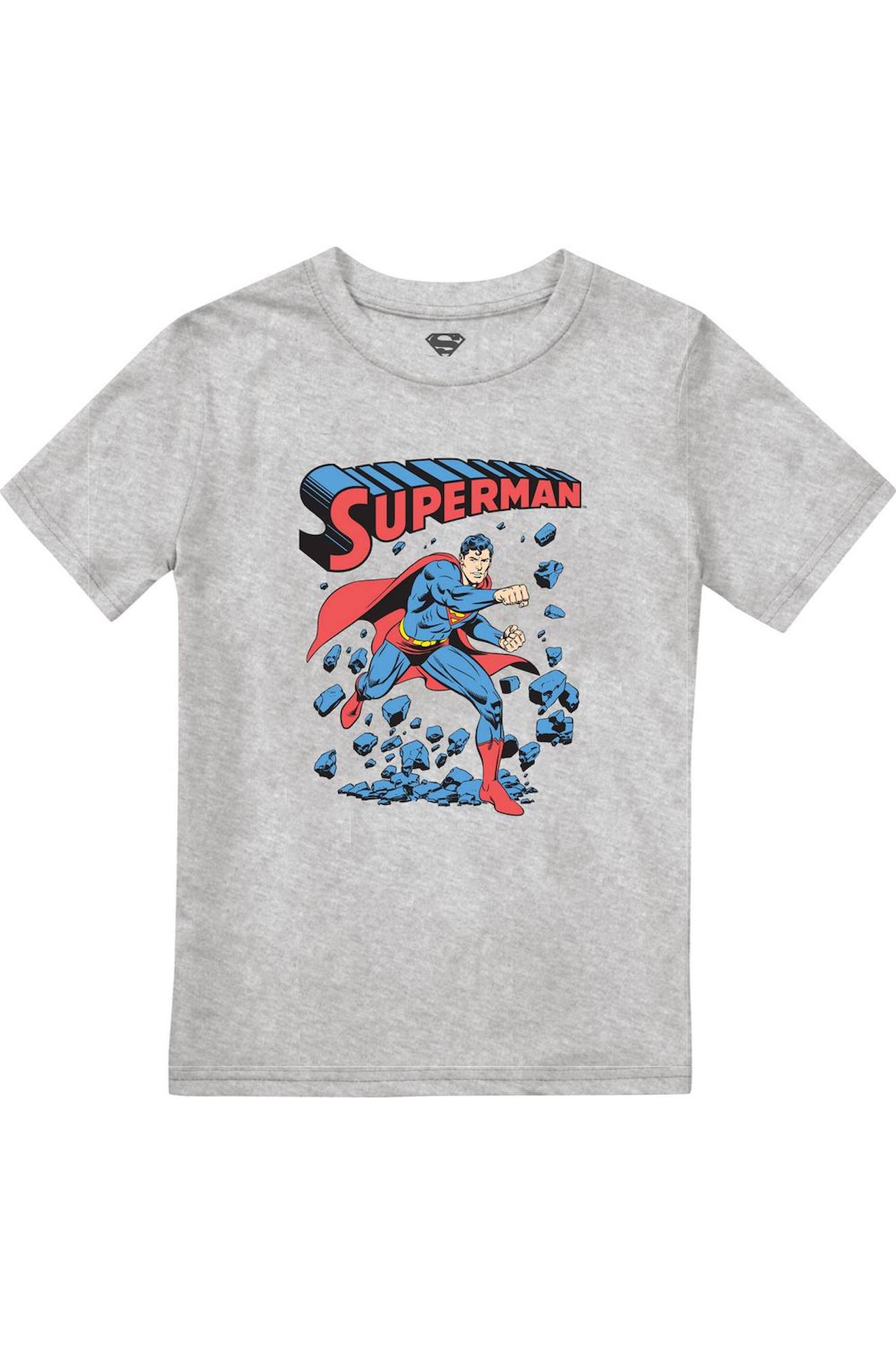 T-shirt Manches Courtes Coton Wall Break Gris Chiné