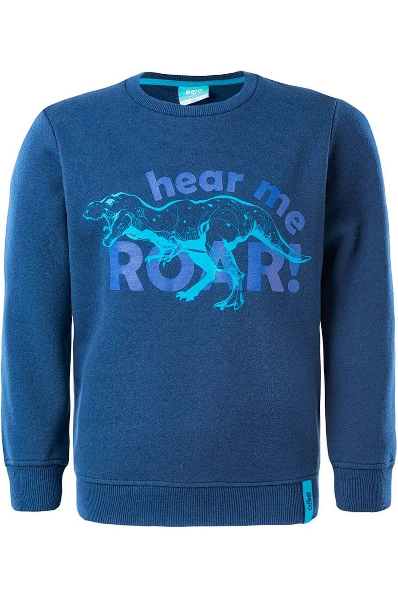 Sweat Motif/style Dinosaure Coton Yakko Bleu