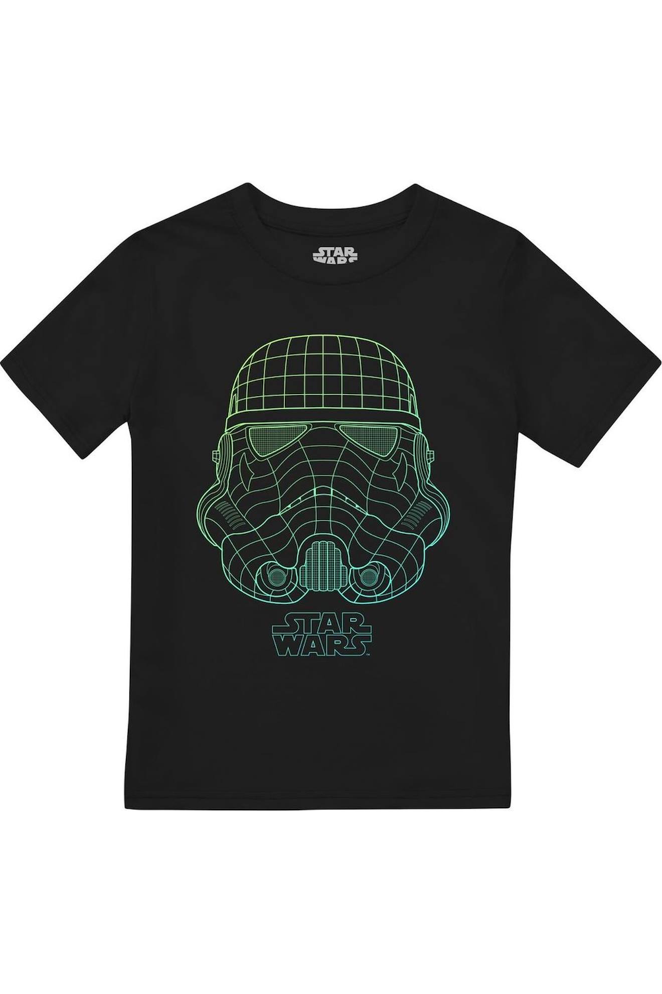 T-shirt Motif Trooper Quadrillé Coton Star Wars Noir