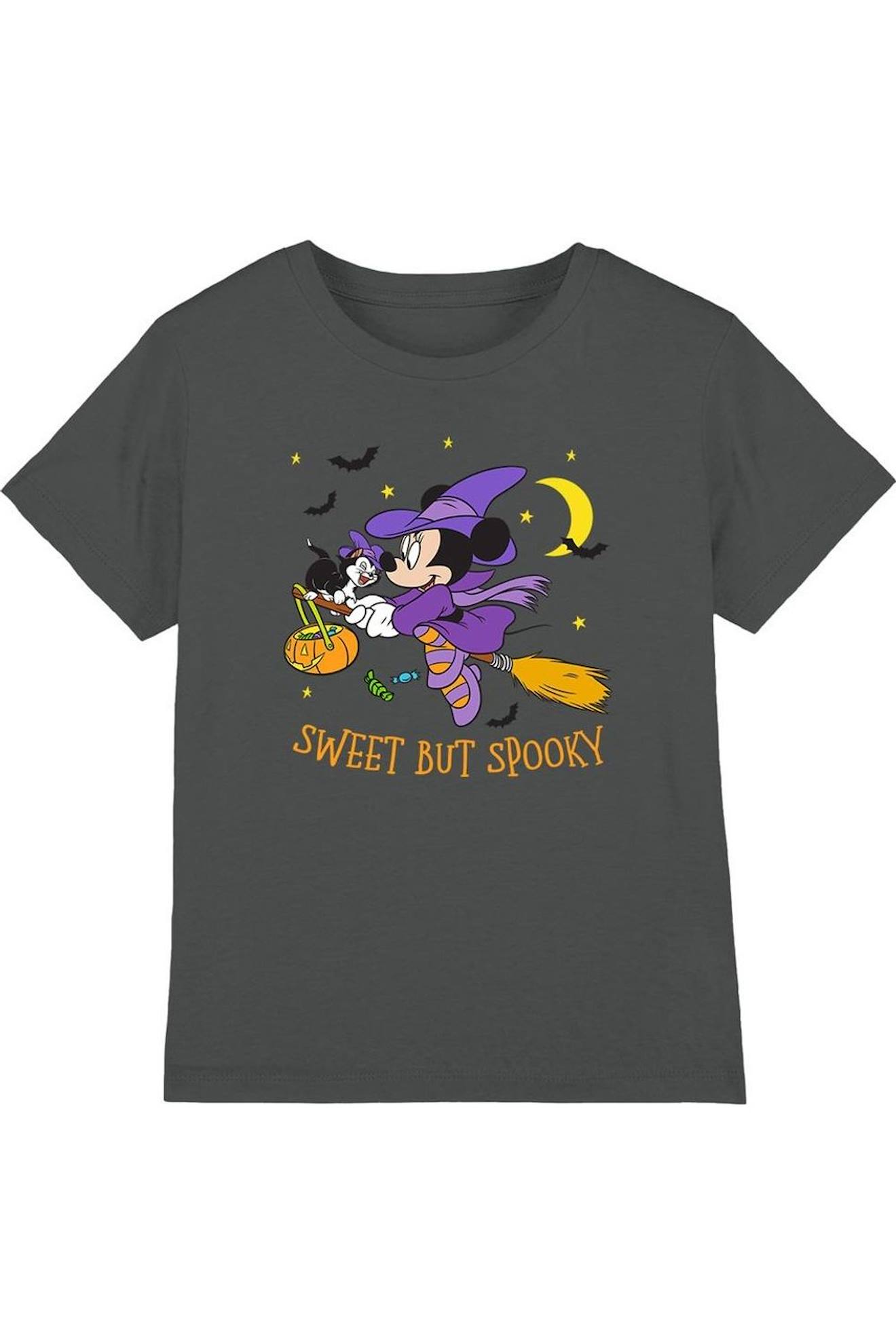 T-shirt Motif Minnie Mouse Coton Disney Spooky Witch Charbon
