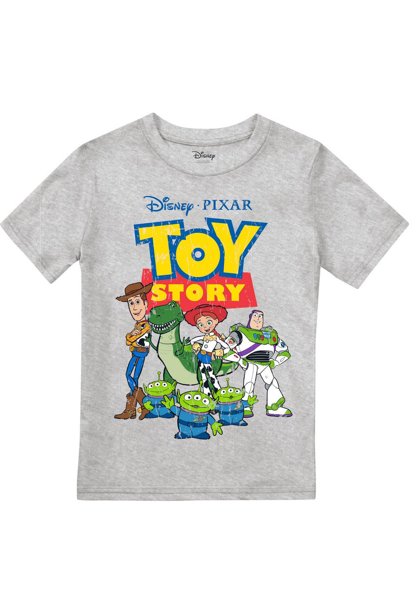 T-shirt Motif Groupe Coton Toy Story Gris Chiné