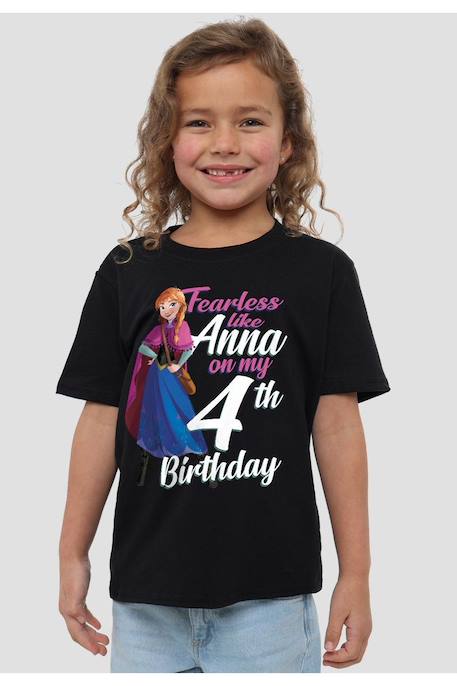 T-shirt anna coton la reine des neiges fearless like anna Noir 4 - vertbaudet enfant 