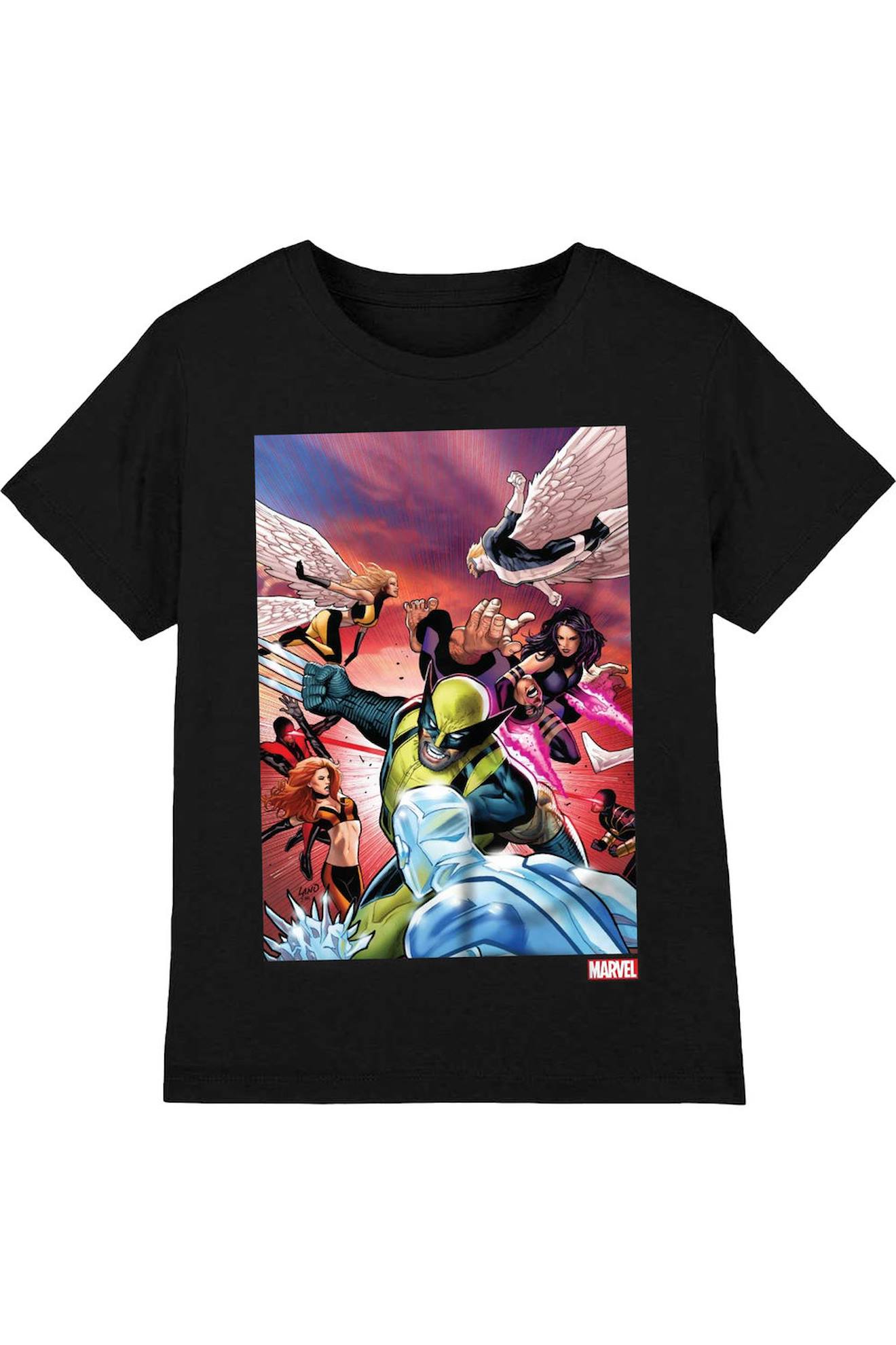 T-shirt garçon coton - X-Men team defend noir
