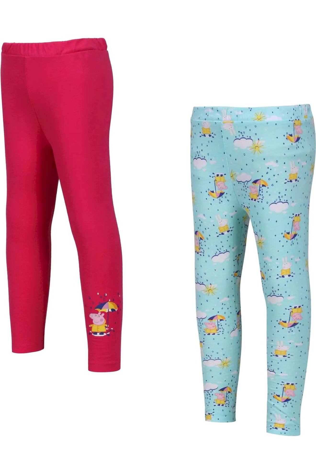 Leggings Coton Peppa Pig Bleu Ciel / Rose Bonbon