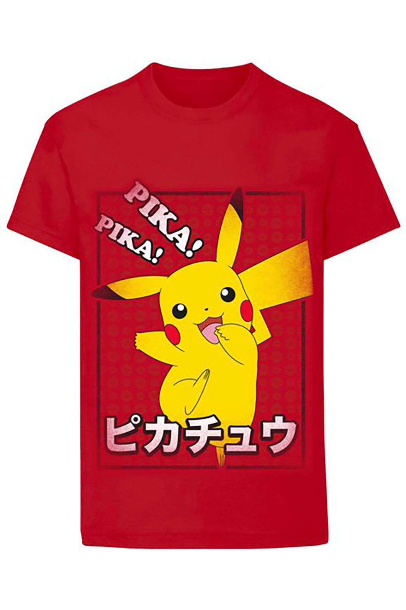 T-shirt Coton Pokemon Pika Rouge