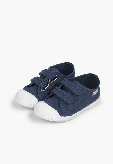Baskets en toile avec scratchs pour enfant Blanc+Bleu denim+Bleu marine+Gris+Rouge+Sable+Vert fougère+Vert menthe 10 - vertbaudet enfant 