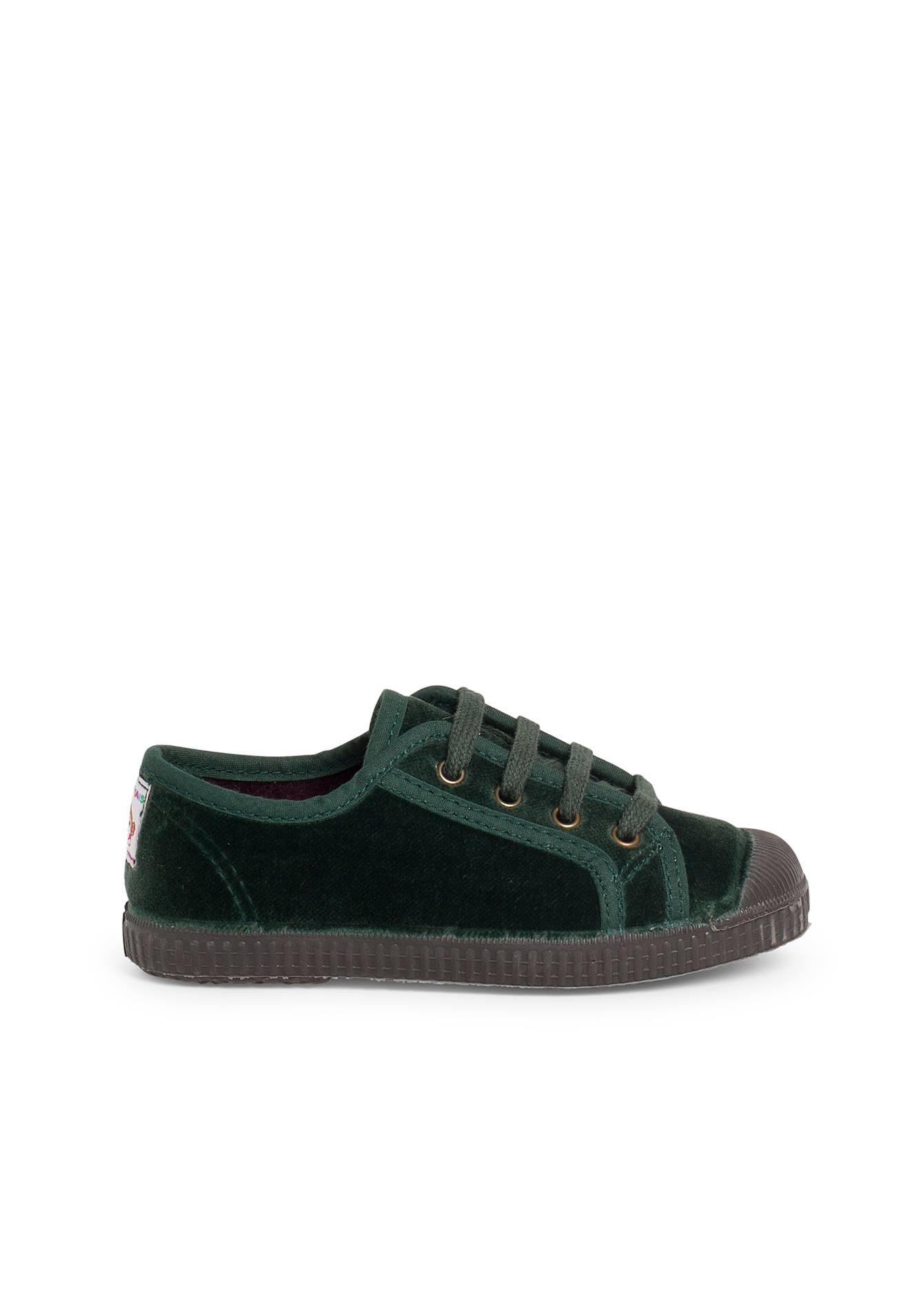 Baskets Enfants En Velours Avec Lacets Vert 45 €