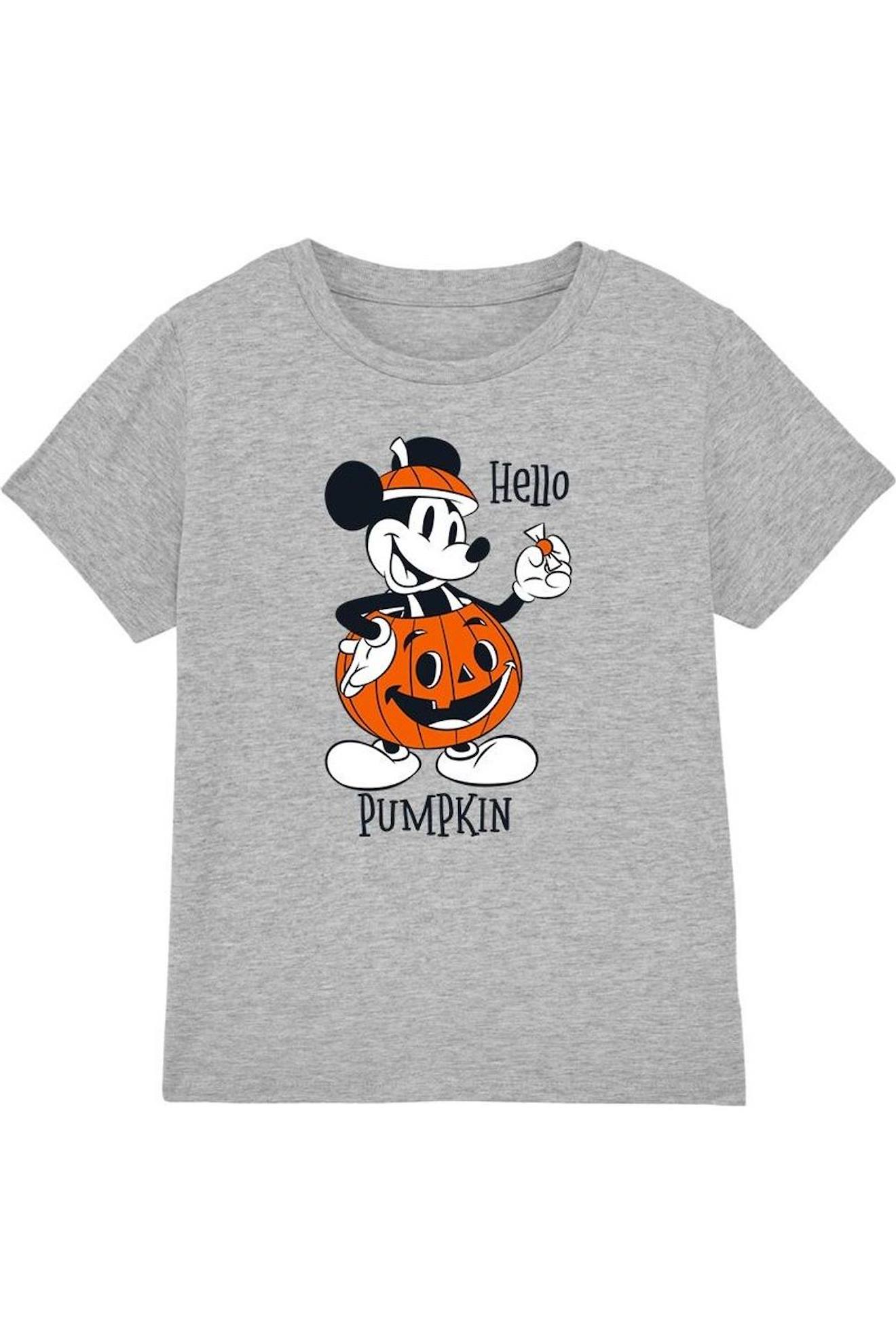 T-shirt Coton Disney Hello Pumpkin Gris Chiné