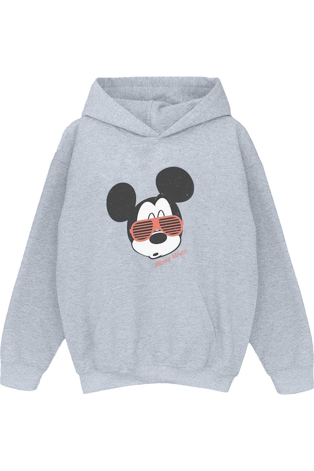 Sweat À Capuche Mickey Mouse Coton Disney Gris Chiné