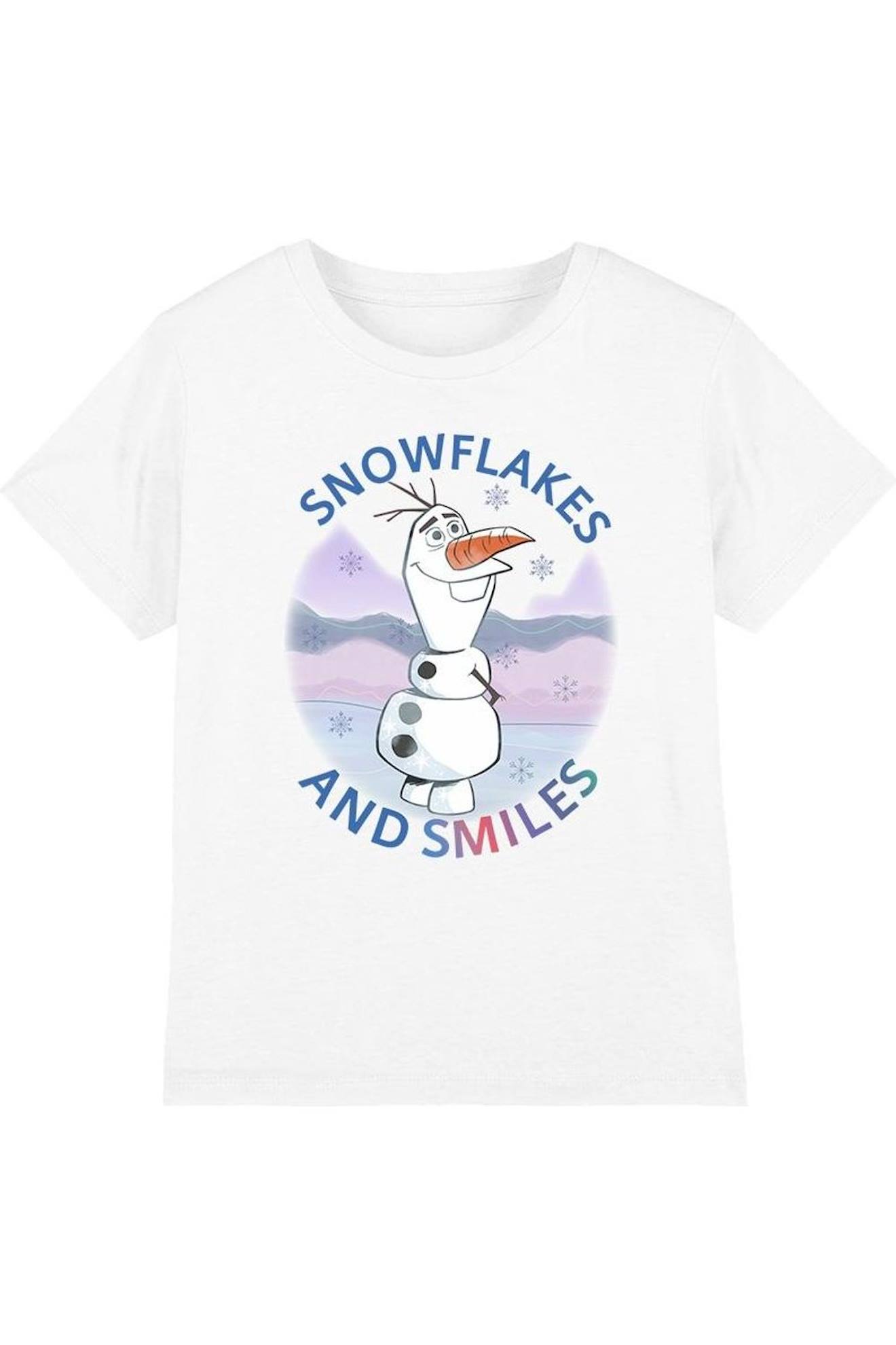 T-shirt Olaf Coton La Reine Des Neiges Blanc